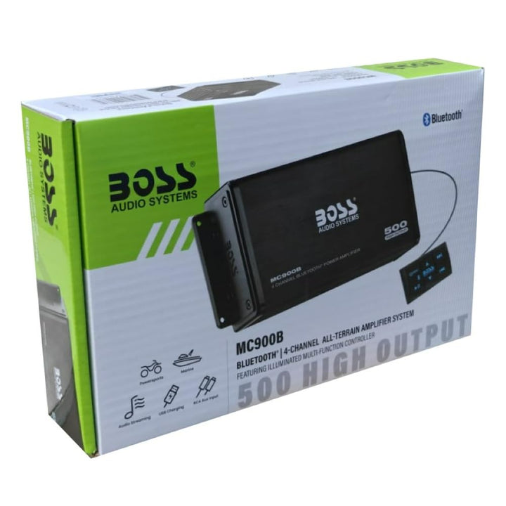 KIT SET FÖR BOSS AUDIO SYSTEMS MC900B, 1 Marineverstärker 4-Kanal Bluetooth-, 500 Watt max., Breitba