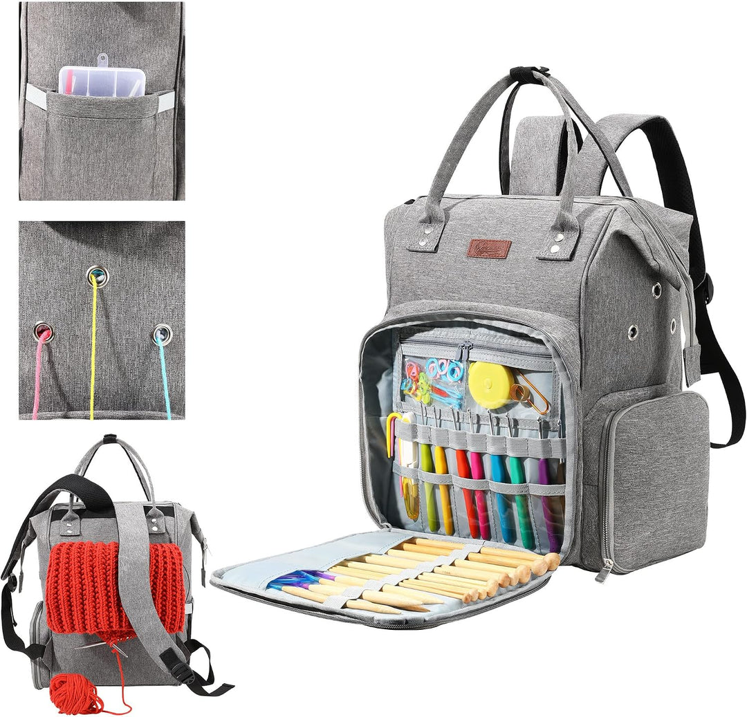 Stricktasche mit grossem Fassungsvermögen, tragbare Häkeltaschen und Tragetaschen, Organizer für Dam