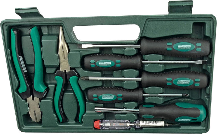 Brüder Mannesmann Werkzeuge M29032 Werkzeugkoffer, 47-teilig, Grün (Matt), (L x B x H) 335 x 335 x 1