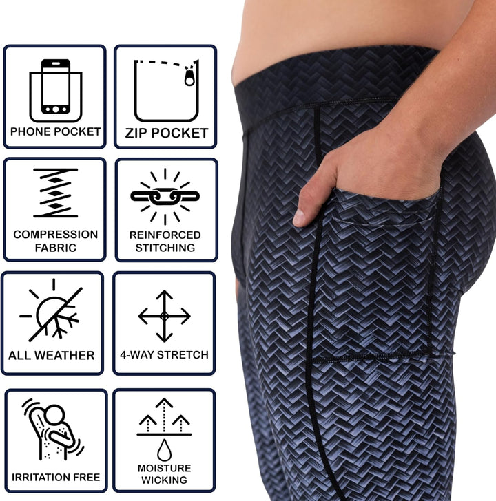 Kapow Meggings Performance Range – Herren Sportleggings mit Taschen: Lang, Perfekt für Sport wie Fit