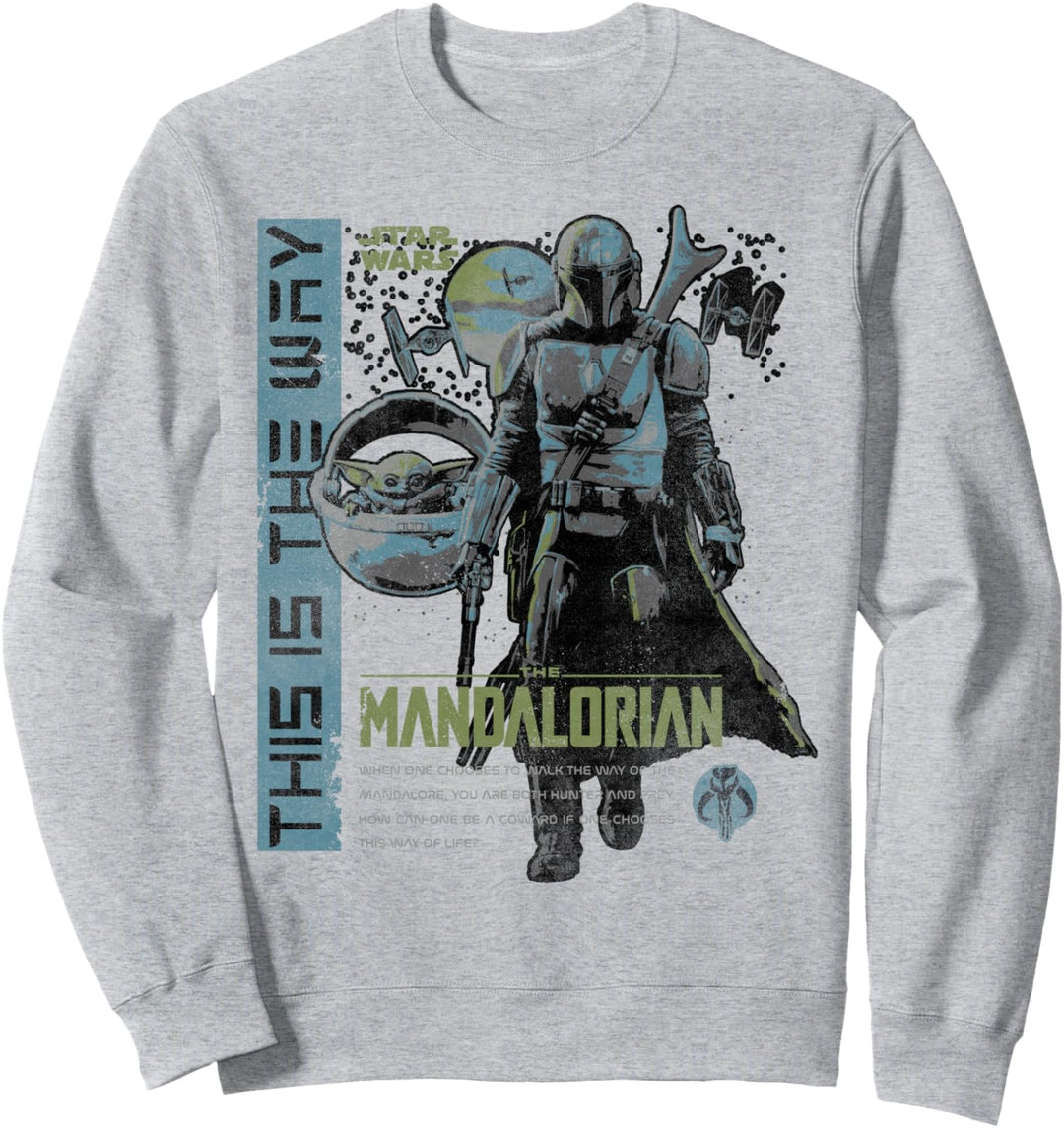Star Wars Mandalorian & The Child Green & Blue This Way Sweatshirt
