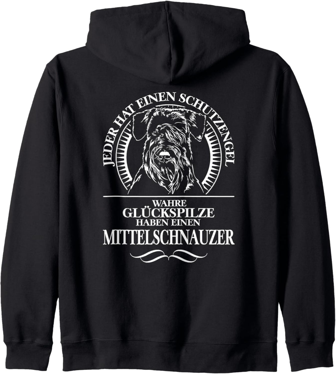 Mittelschnauzer Schutzengel Hund Hunde Hundespruch Kapuzenjacke