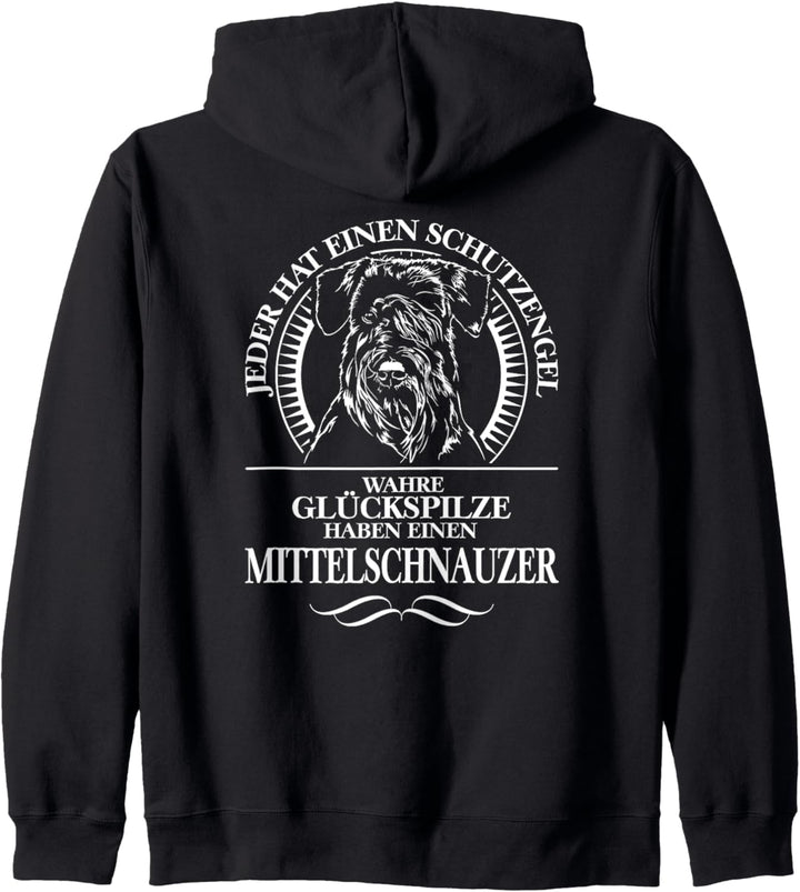 Mittelschnauzer Schutzengel Hund Hunde Hundespruch Kapuzenjacke