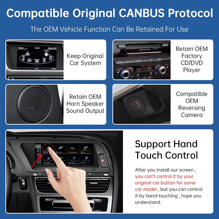 Road Top 8,9 Zoll Autoradio Drahtlos CarPlay Touchscreen für Audi A4 2009-2015 Jahr mit 3GMMI, Autor