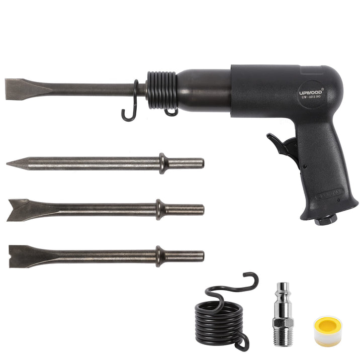 UW-AH190 Drucklufthammer-Kit mit Schnellwechselhalter und 4 Meisseln, 6,4 cm Hub, 3500 BPM, leicht U