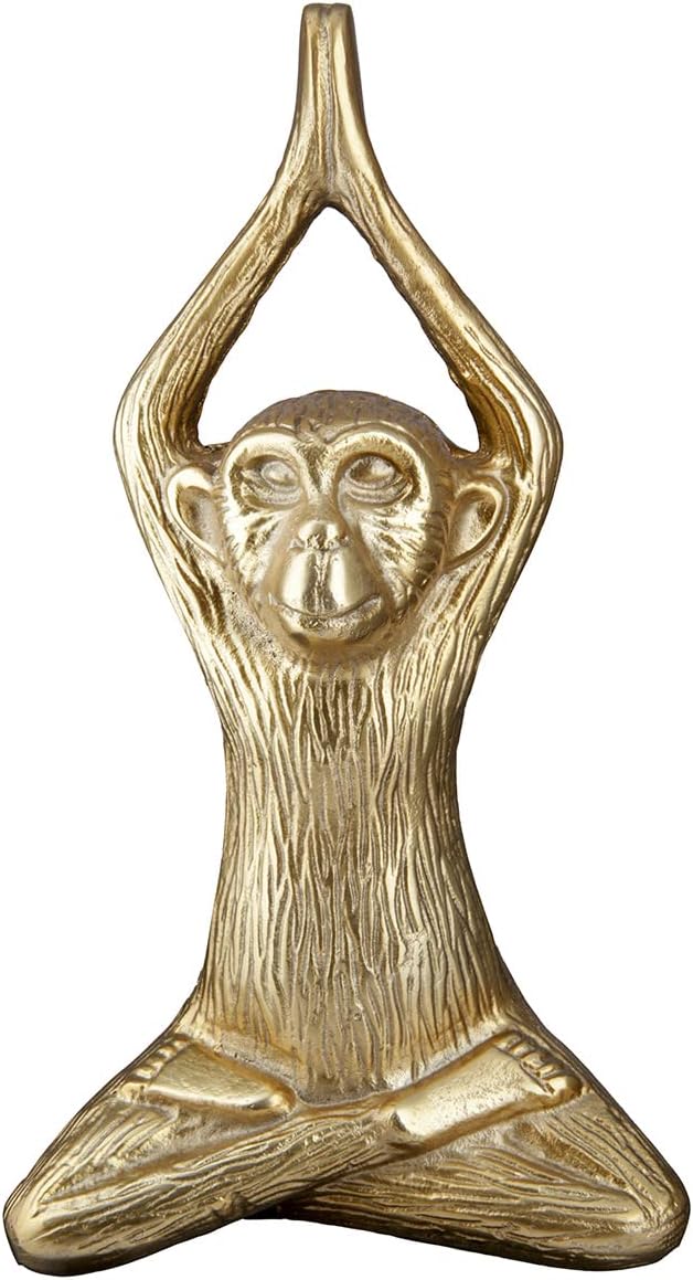 GILDE Deko Tierfigur Skulptur Yoga AFFE Monkey - Moderne Kunst und Dekoraion aus Kunstharz - Farbe:
