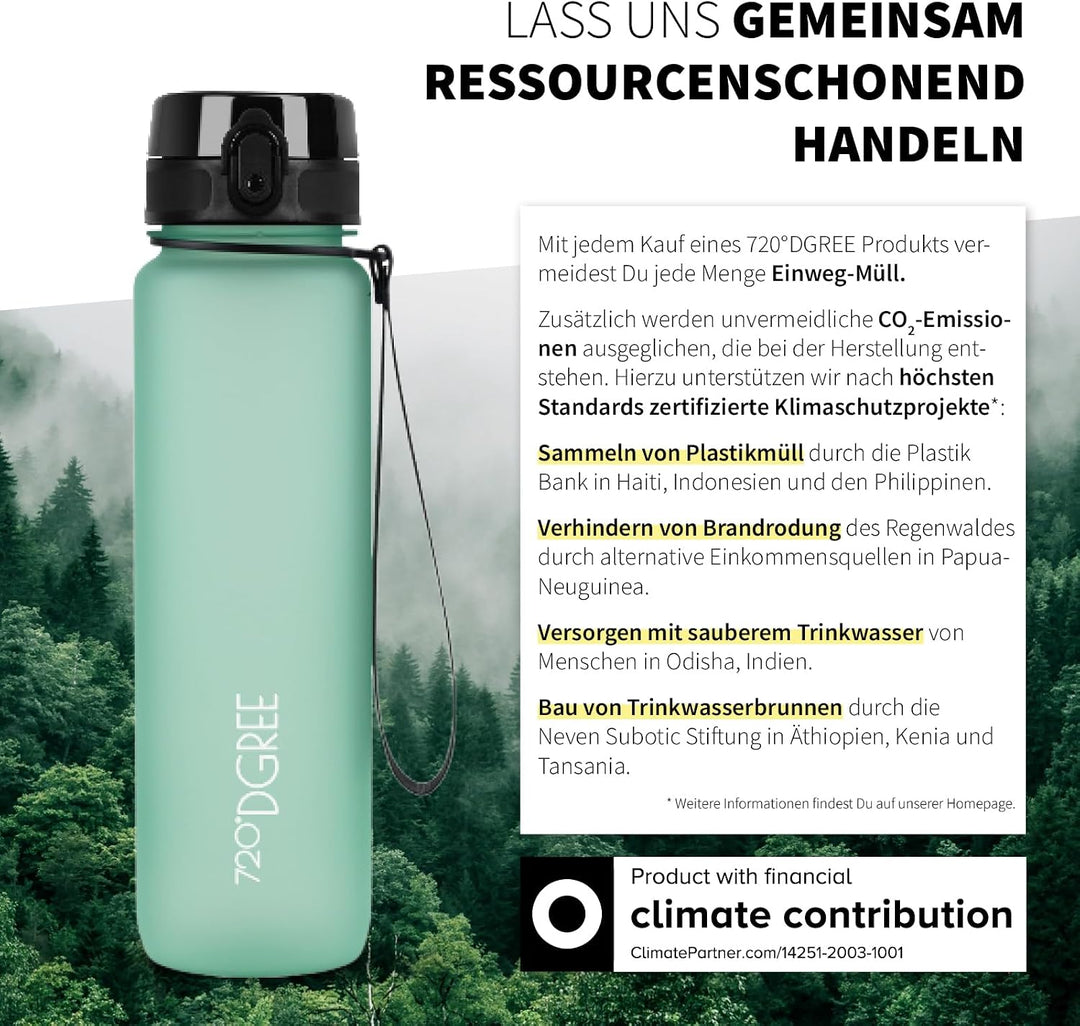720°DGREE Trinkflasche “uberBottle“ 350ml, 500ml, 650ml, 1l, 1,5 Liter softTouch +Früchtebehälter -