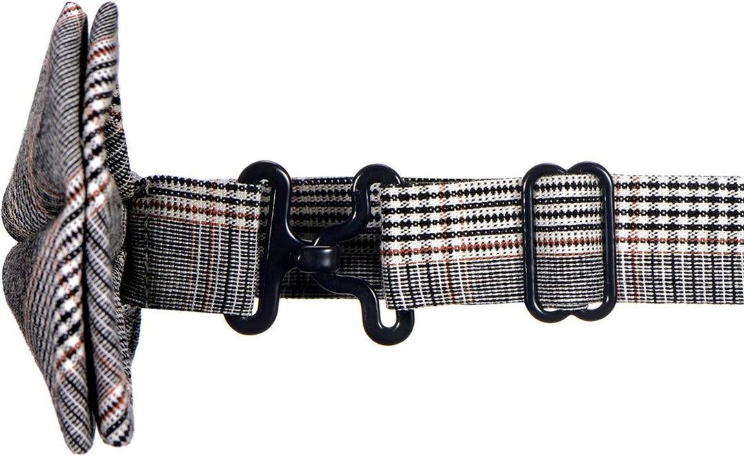 DonDon Herren Fliege 12 x 6 cm kariert gebunden und stufenlos justierbar aus Baumwolle im Tweed Styl