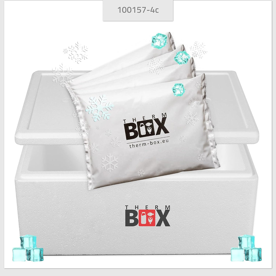 THERM BOX Styroporbox 28L bis 61,5L mit Kühlakkus für Kühlbox Verschiedene Grössen Transportbox Ther