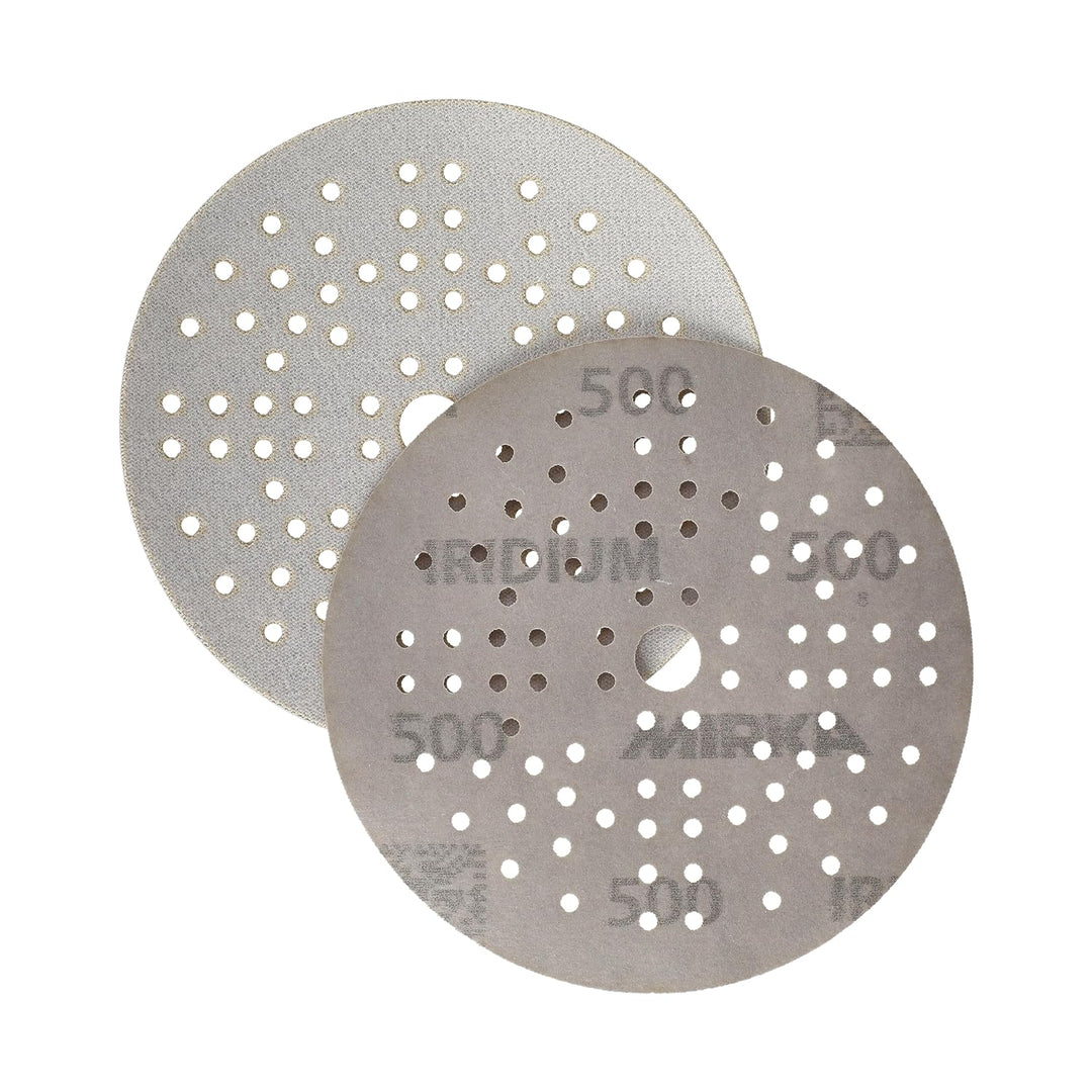 Mirka Iridium Premium-Schleifpapier Ø 125mm Klett 89-Loch, Korn 500, 100 Stk / Zum Schleifen von Lac