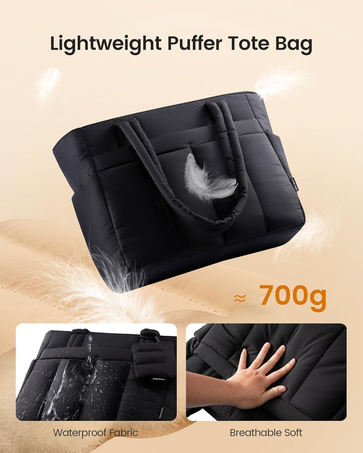 LOVEVOOK Shopper Tasche Damen Handtasche Gross, Leicht Arbeitstasche Puffer Tote Bag mit Vielen Fäch