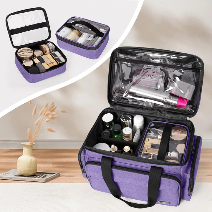 BAFASO Make up Organizer Tasche, Kosmetiktasche für Frauen, Kulturtasche Damen Gross, Tragetasche fü