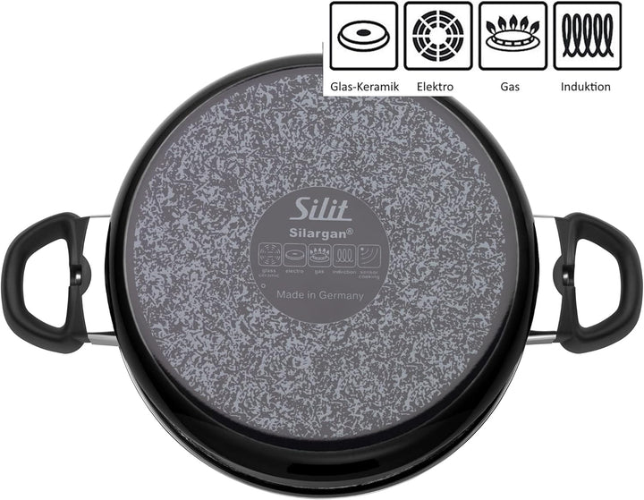Silit Modesto Line Kochtopf klein 16cm, kleiner Topf mit Glasdeckel, Fleischtopf Induktion 2l, Nudel