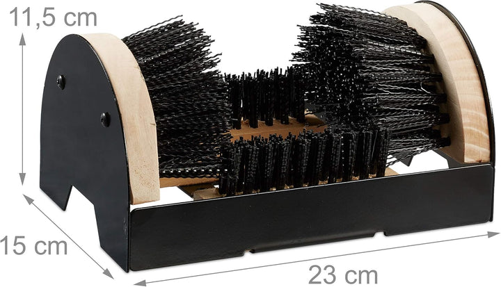 Relaxdays 2 x Schuhabstreifer mit Rundum-Bürsten, Fussabtreter Aussenbereich, robuste Borsten, mit B