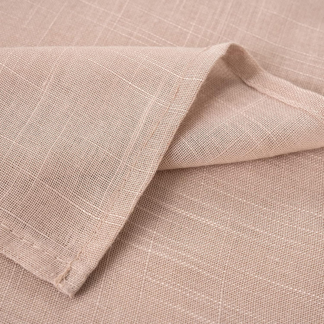 MIULEE 2er Set Voile Vorhang Sheer Leinenvorhang mit Ösen Transparente Leinen Optik Gardine Ösenscha