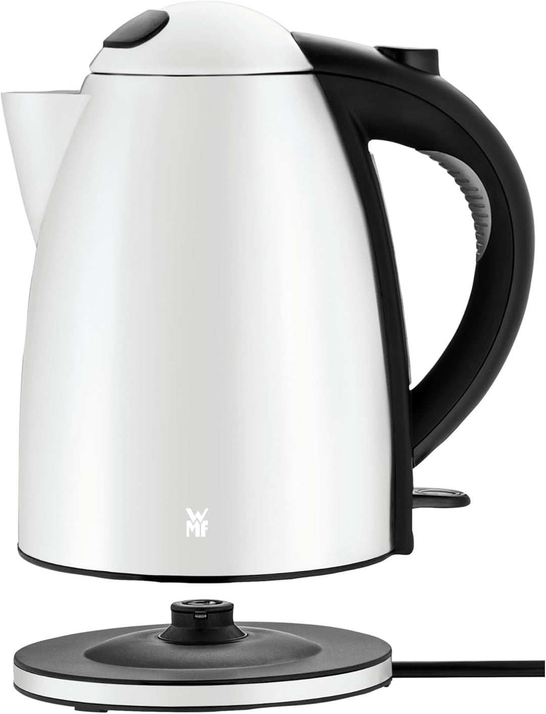 WMF Stelio Wasserkocher Edelstahl 1,7l, elektrischer Wasserkocher mit Kalkfilter, 2400 W, Wasserstan