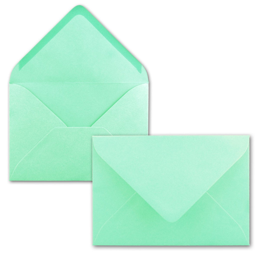 150 Brief-Umschläge - Mint-Grün - DIN C6-114 x 162 mm - Kuverts mit Nassklebung ohne Fenster für Gru