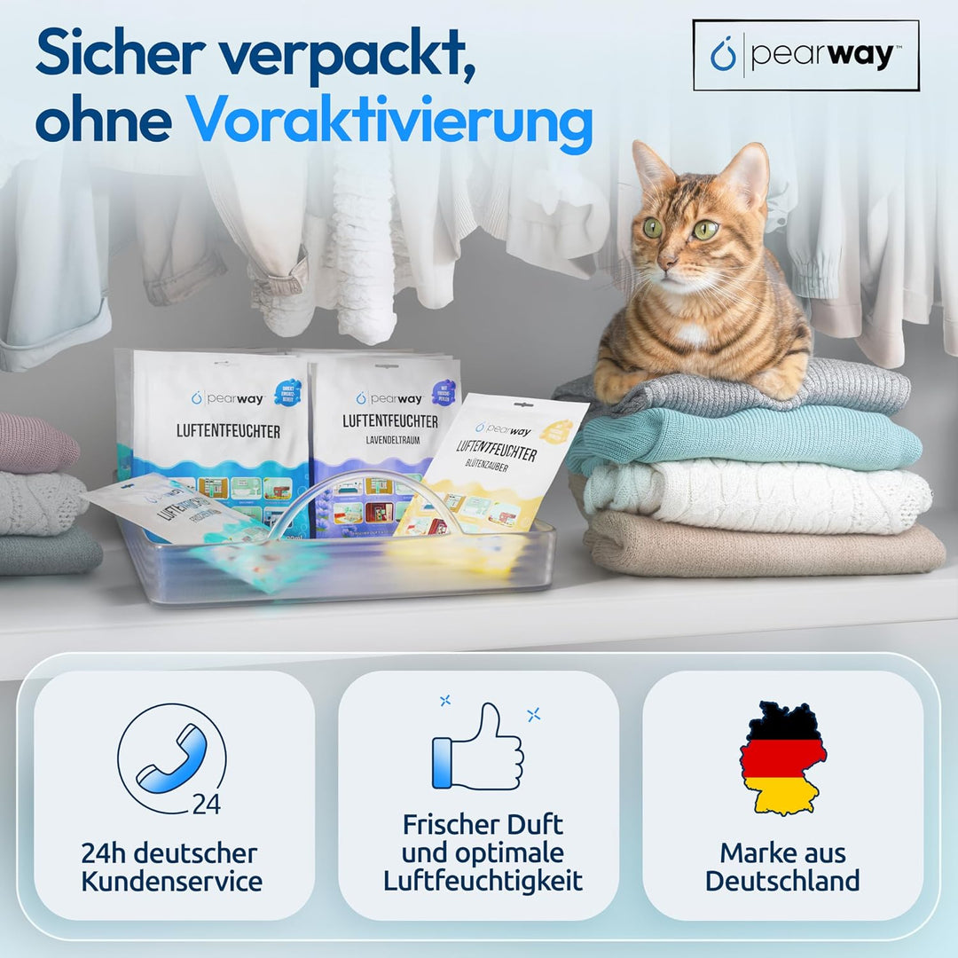 PEARWAY 10x Schrank Entfeuchter 500ml I Feuchtigkeits Beutel Frischer Morgen I Entfeuchter Schrank I