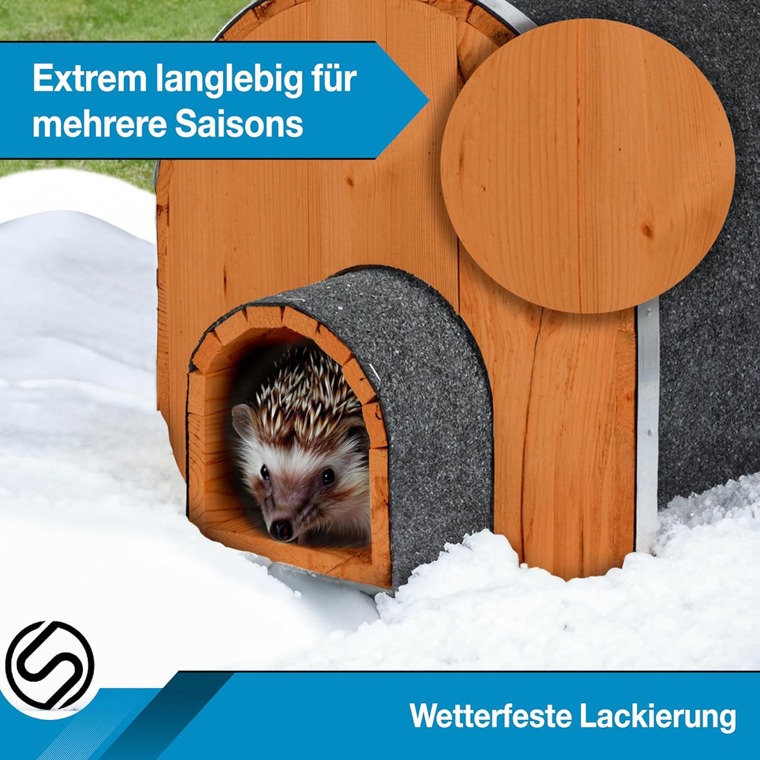 Iglu Igelhaus Winterfest [SCHÜTZT VOR FRESSFEINDEN] - inkl. Dachpappe für optimalen Wetterschutz - P
