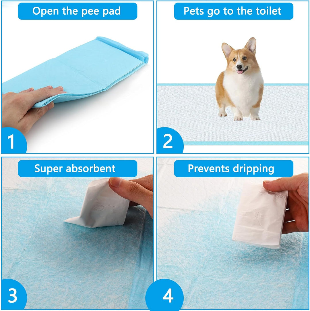 Trainingspads für Hunde,100 Stück PIPI Matten für Hunde, 33 x 45cm Welpen Unterlagen Hygieneunterlag