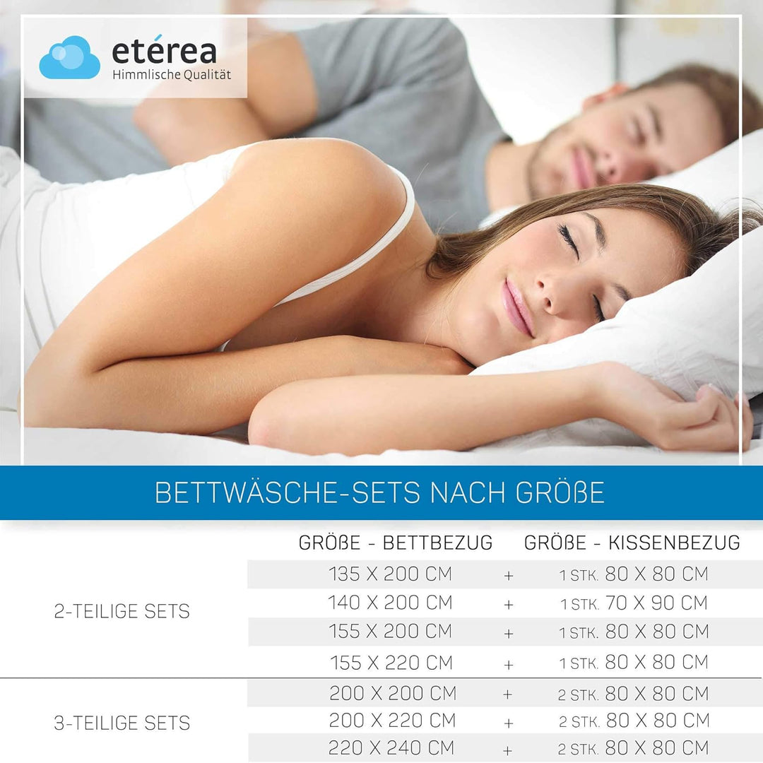 etérea Microfaser Bettwäsche Paisley Life 200x200 3er Set - Bügelfrei mit Reissverschluss - nach Oek