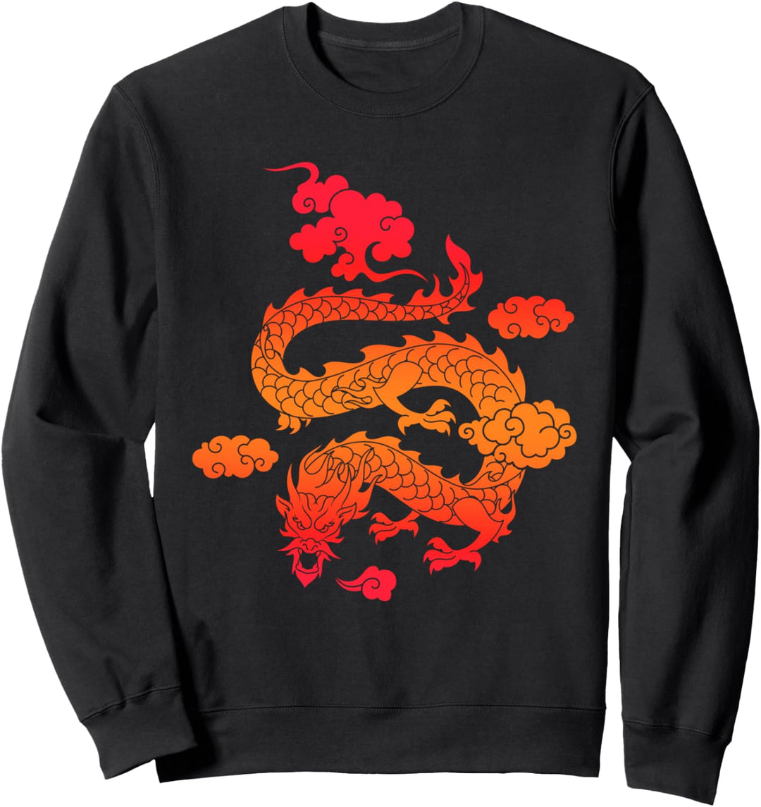 Asiatische Kreatur Fantasy Fabelwesen Chinesischer Drache Sweatshirt