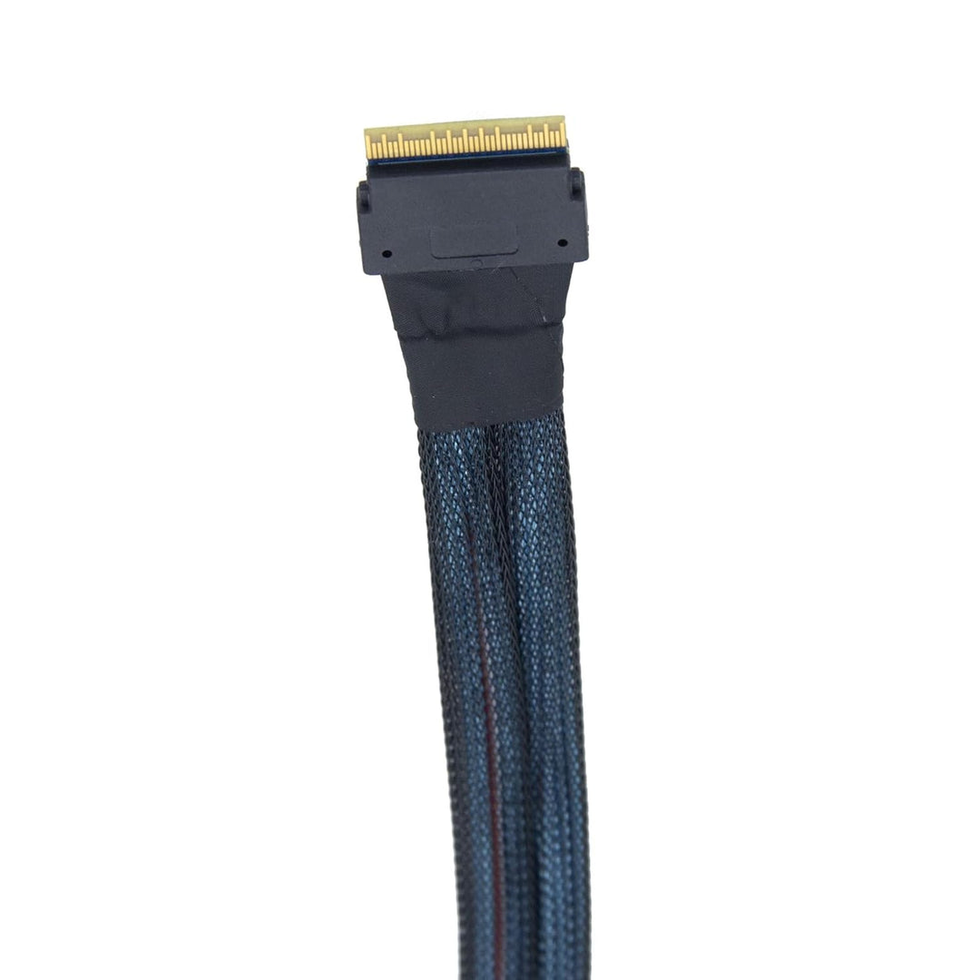 SlimSAS(SFF-8654 8i,74pin) to 2x Oculink(SFF-8611,38pin), PCIe4.0 Gen4 cable assembly, 85-Ohm, 1m (3