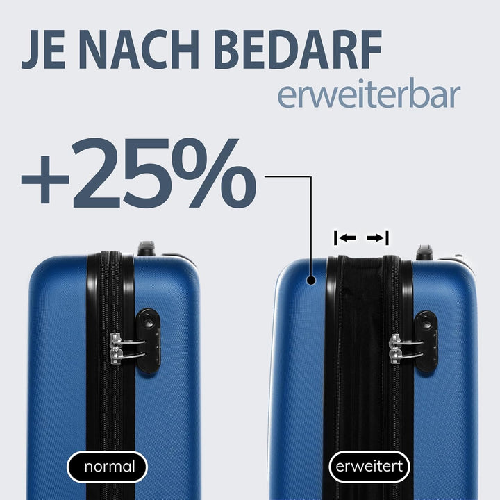 FERGÉ Kofferset Hartschale 3-teilig erweiterbar Toulouse Trolley-Set - Handgepäck 55 cm, L und XL 3e