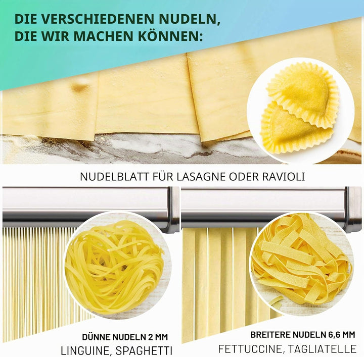 Manuelle Nudelmaschine mit Trockner - Multi-Pasta Edelstahl Rostfrei Italienische Flachteigmaschine