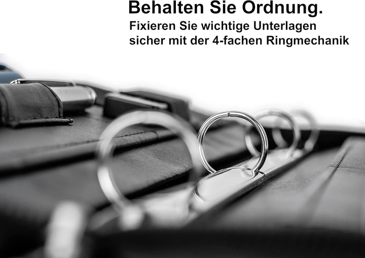 Royal Phoenix® Business Schreibmappe A4 'Hawk' - Hochwertige Ringbuchmappe mit Reissverschluss - ink