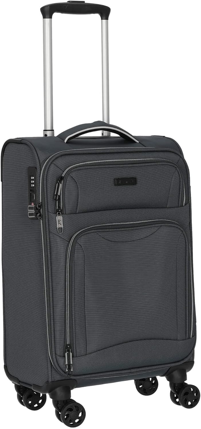 D&N Travel Line 9204-4-Rollen-Kabinentrolley S 55 cm grau, Grau