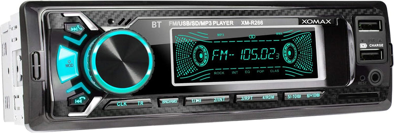 XOMAX XM-R266 Autoradio mit Bluetooth Freisprecheinrichtung, Smartphone Ladefunktion über 2. USB Ans