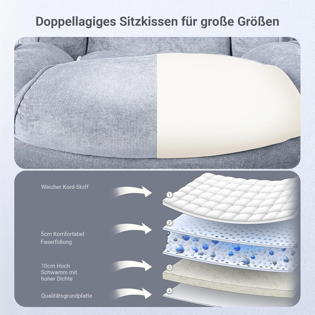 ACMELIFE Chefsessel, Computer-Bürostuhl mit extra Dicker Polsterung, gepolsterten Armlehnen, Kopfstü