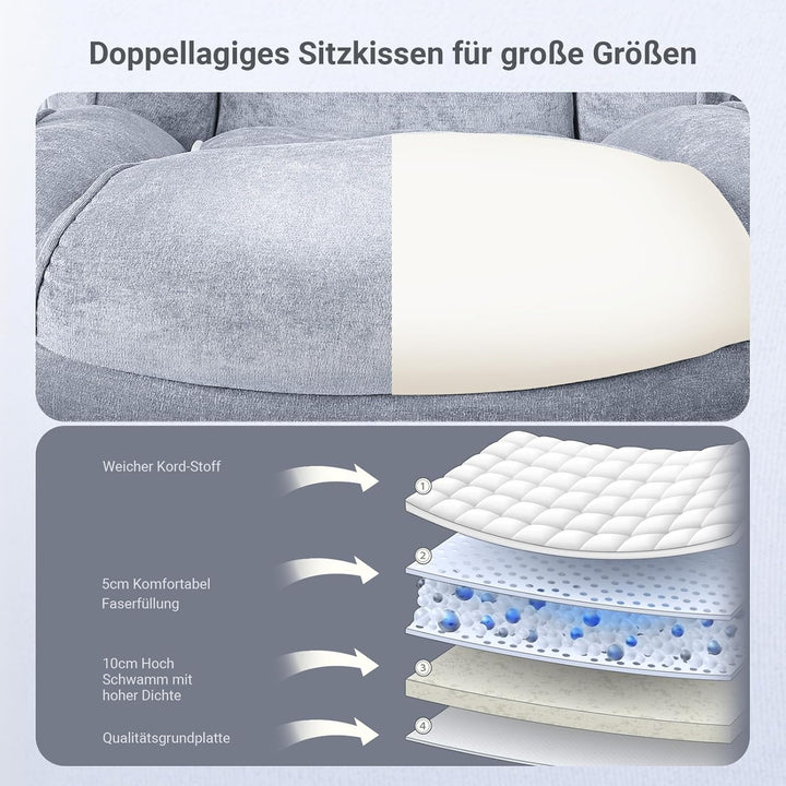 ACMELIFE Chefsessel, Computer-Bürostuhl mit extra Dicker Polsterung, gepolsterten Armlehnen, Kopfstü