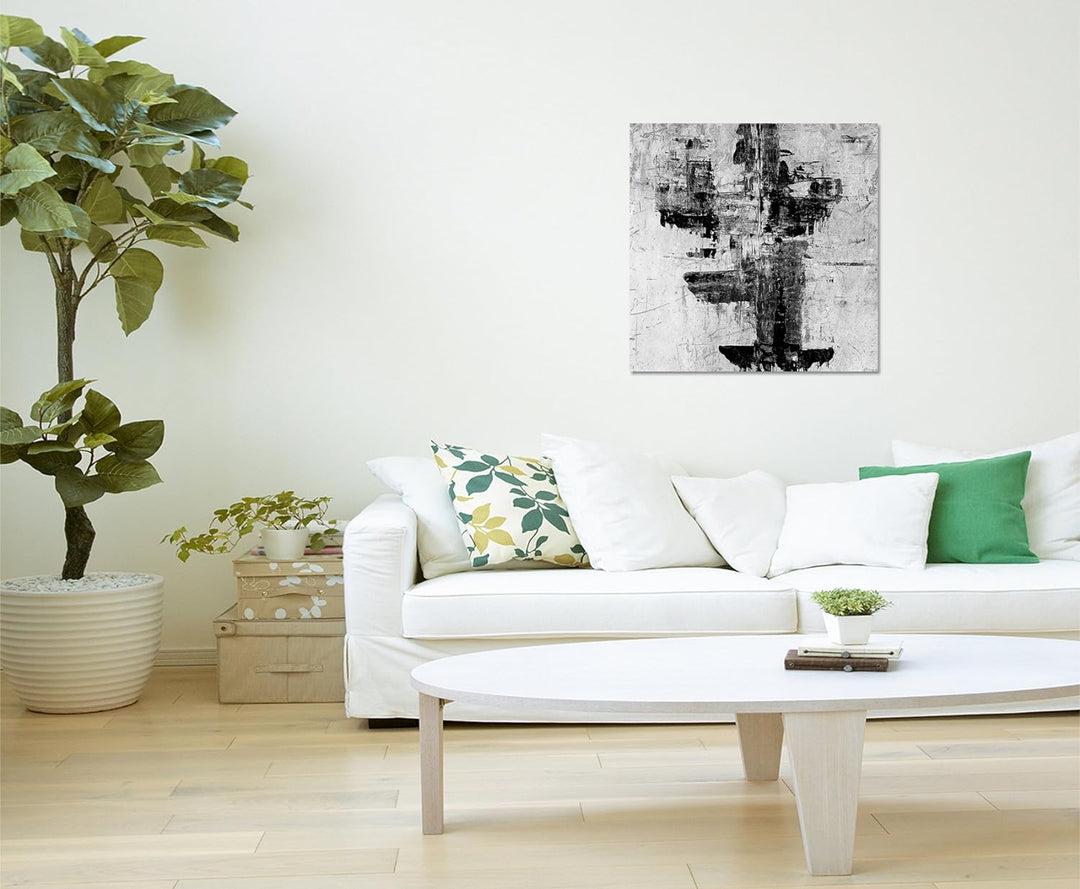 Paul Sinus Art Modernes Wandbild Abstrakt050_60x60cm Abstrakte Kunst Kunstdruck auf Leinwand Zeitlos