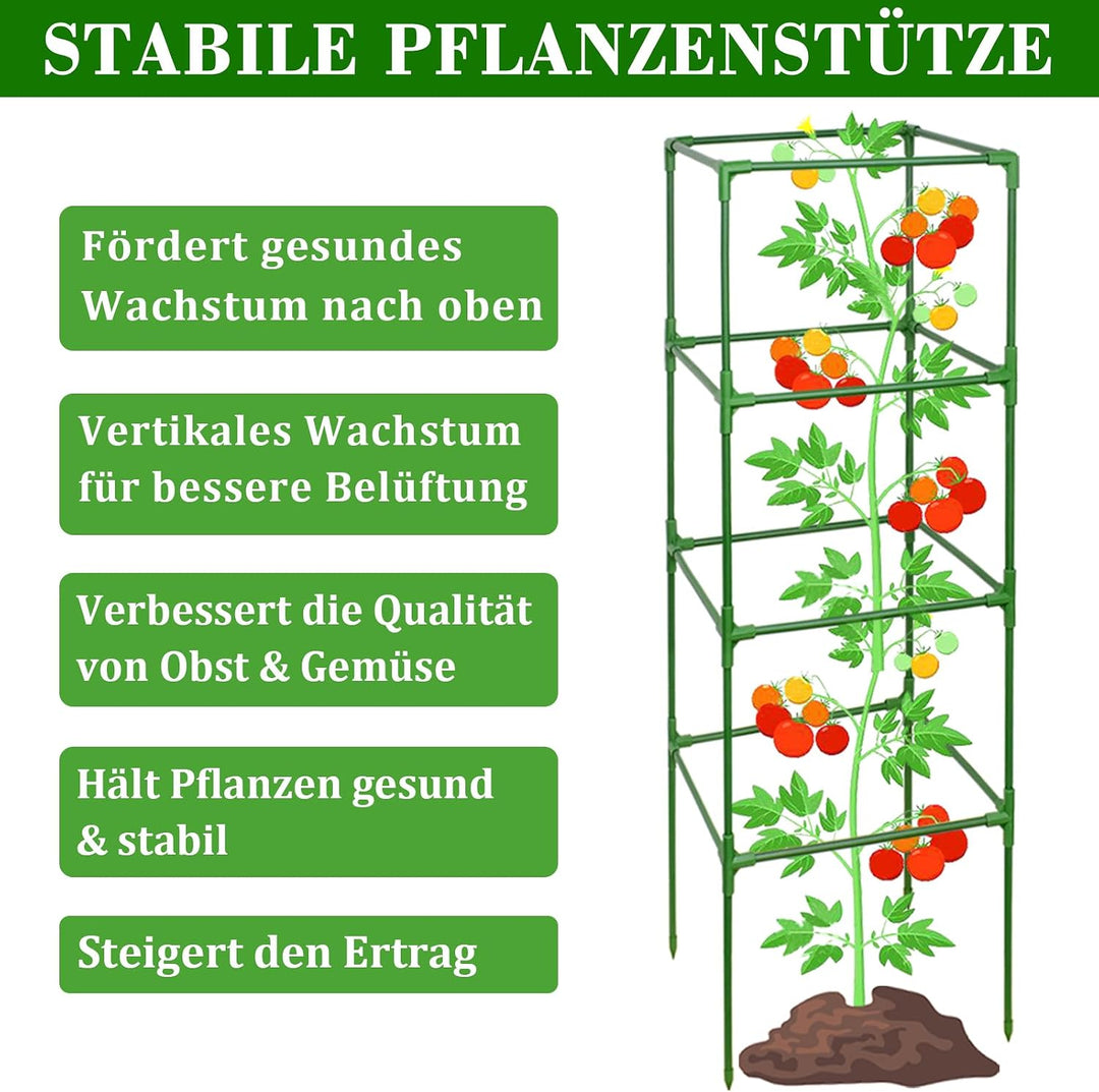 ZeeDix 4 Stück Tomaten Rankhilfe, 151cm Höhenverstellbare Rankhilfe 151cm 4Stück, 151cm 4Stück
