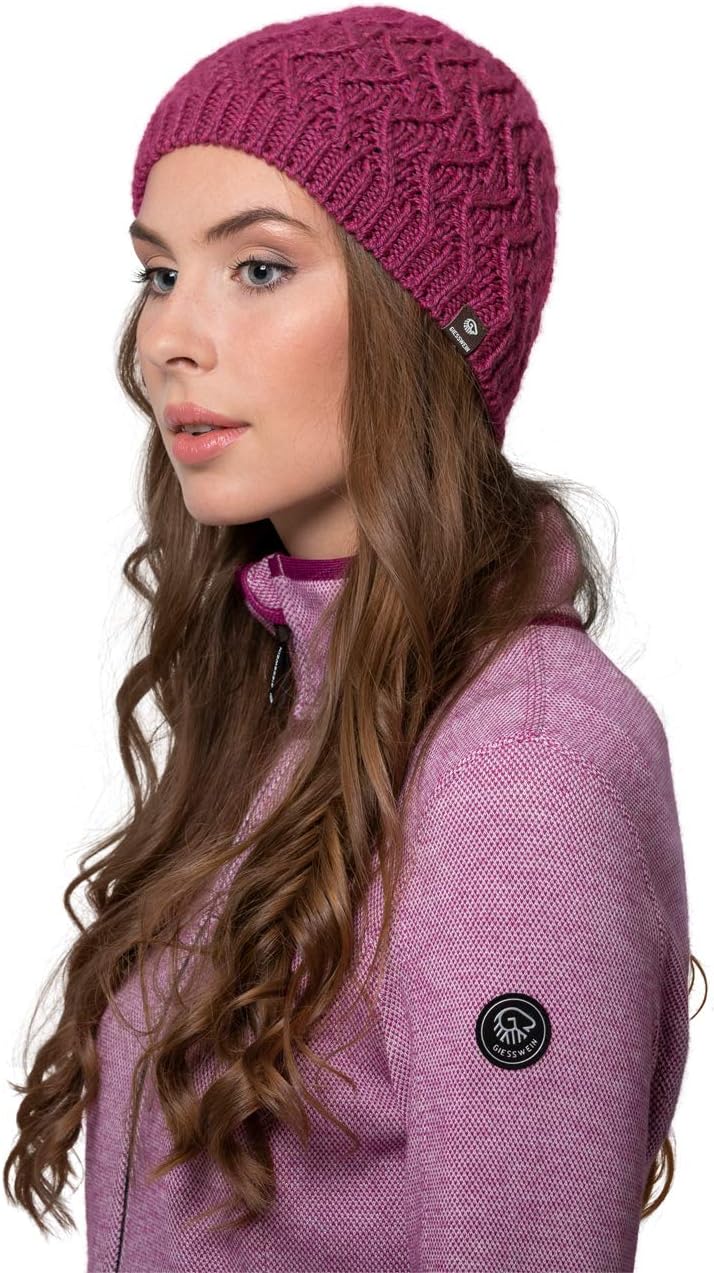 GIESSWEIN Beanie Kreuzeck - Merino-Mütze für Damen & Herren, Warme Strickmütze mit Fleece-Futter, Un