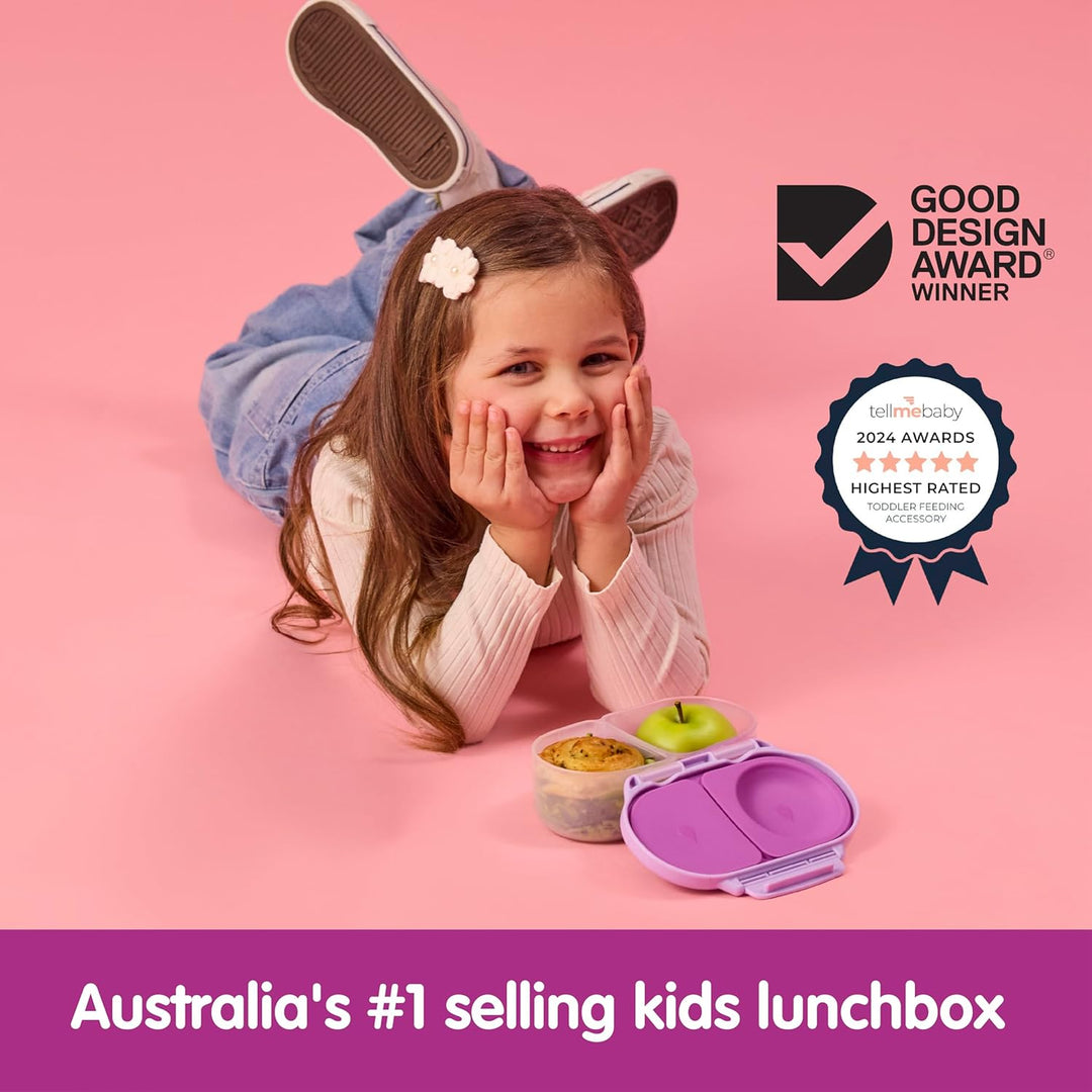 b.box Mini Brotdose | Bento-Box mit 3 Fächern (2 auslaufsicher) | Ideal für Kleinkinder, Kinderlunch