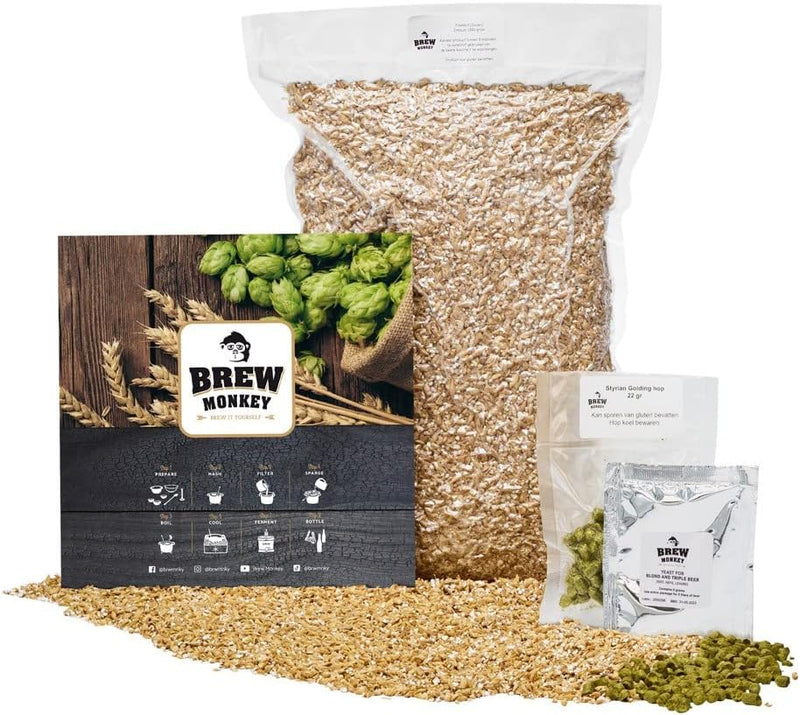 Brew Monkey® Bierbrauset Helles | Basic Set 5 Liter Bier | 6,4% Vol. | Bier Brauen Set | Männergesch