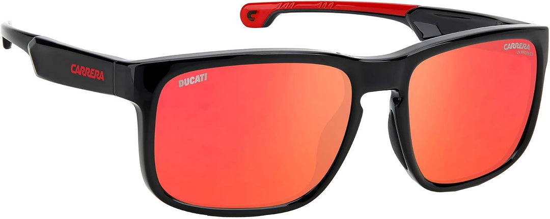 Carrera Unisex Carduc 001/S Sunglasses 57/18/135 Black/Red Orange, 57/18/135 Black/Red Orange