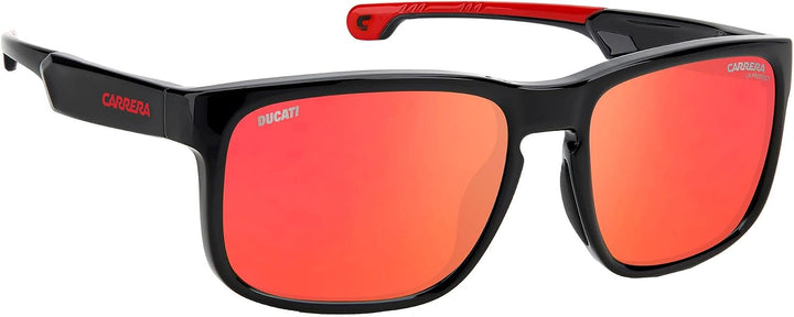 Carrera Unisex Carduc 001/S Sunglasses 57/18/135 Black/Red Orange, 57/18/135 Black/Red Orange