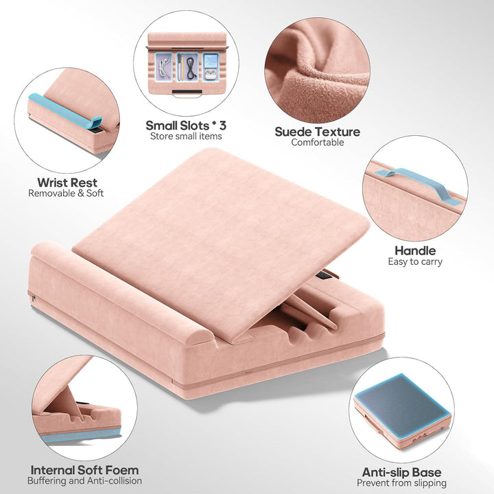Laptop Kissen für Knietablett, Tablett Kissen Ständer, Laptoptisch Schoss fürs Bett/Sofa, Verstellba