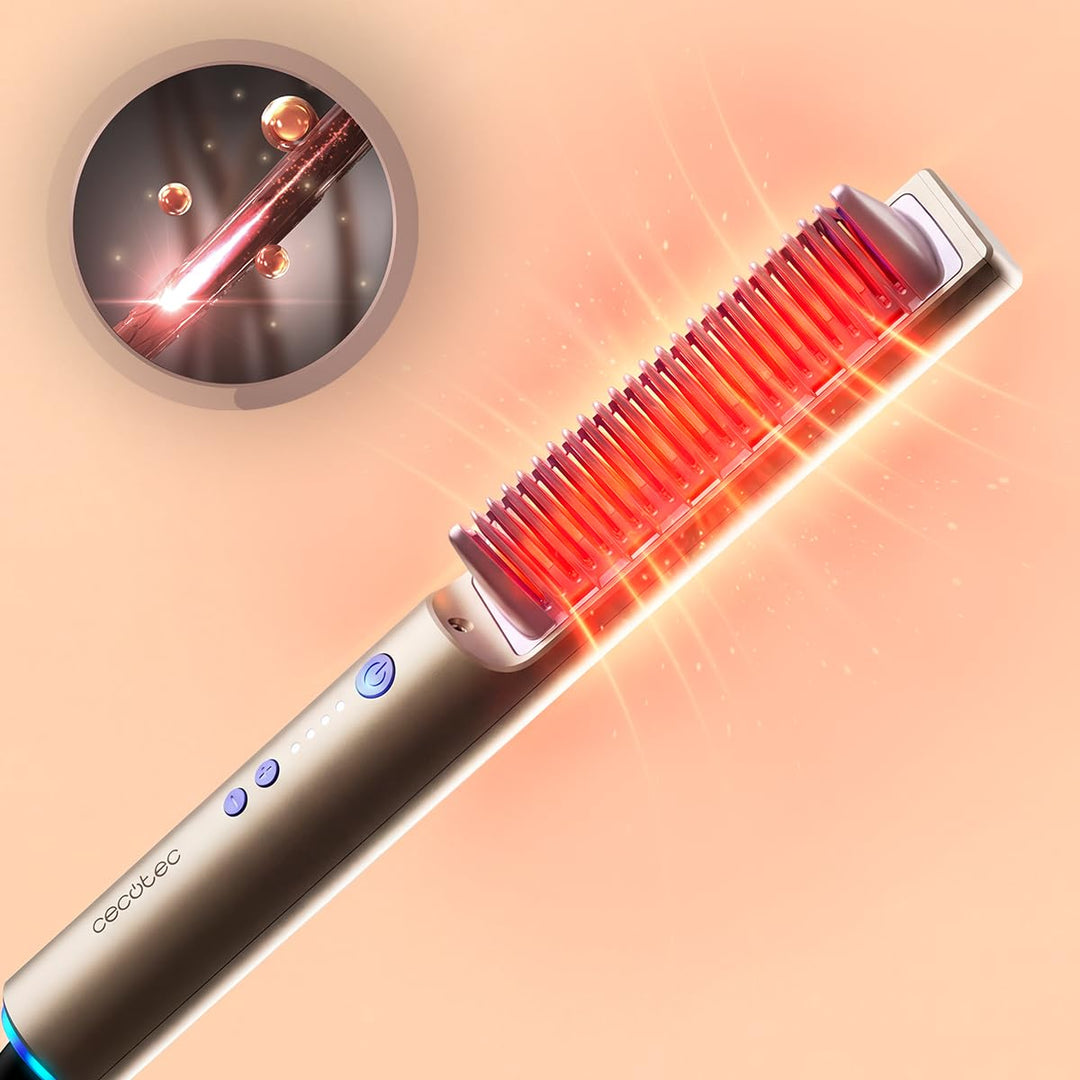 Cecotec Haarglätter Bürste InstantCare Lisse iSphere, Infrarot- und Ionen-Technologie, 3 Temperature