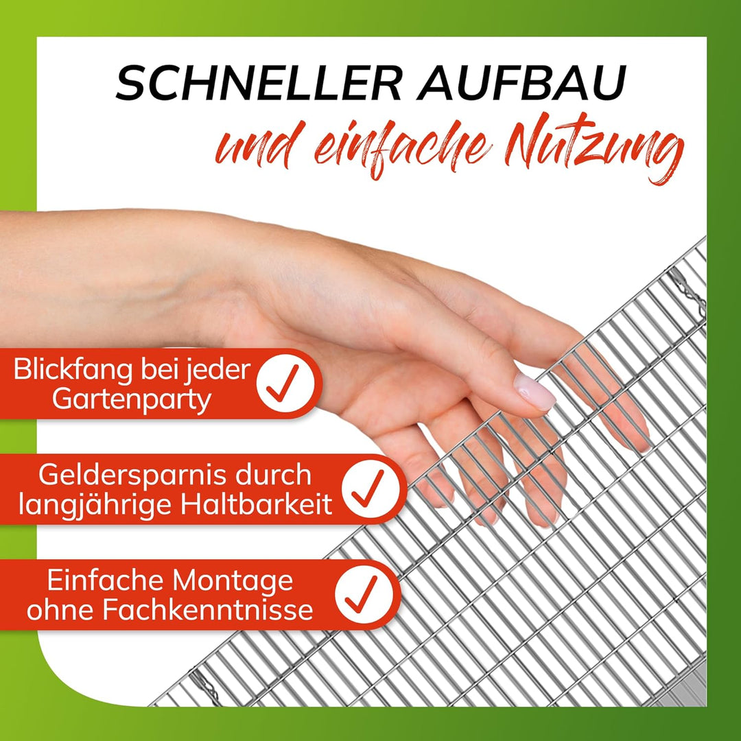 bellissa – Gabionen-Feuerstelle Gerüst Steckset - Gabionengerüst zum Befüllen für offene Grillstelle