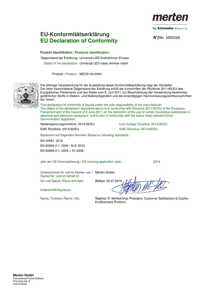 Schneider Electric Merten Universal-Drehdimmer-Einsatz, Dimmschalter, Unterputz, 4-400W, Phasenabsch