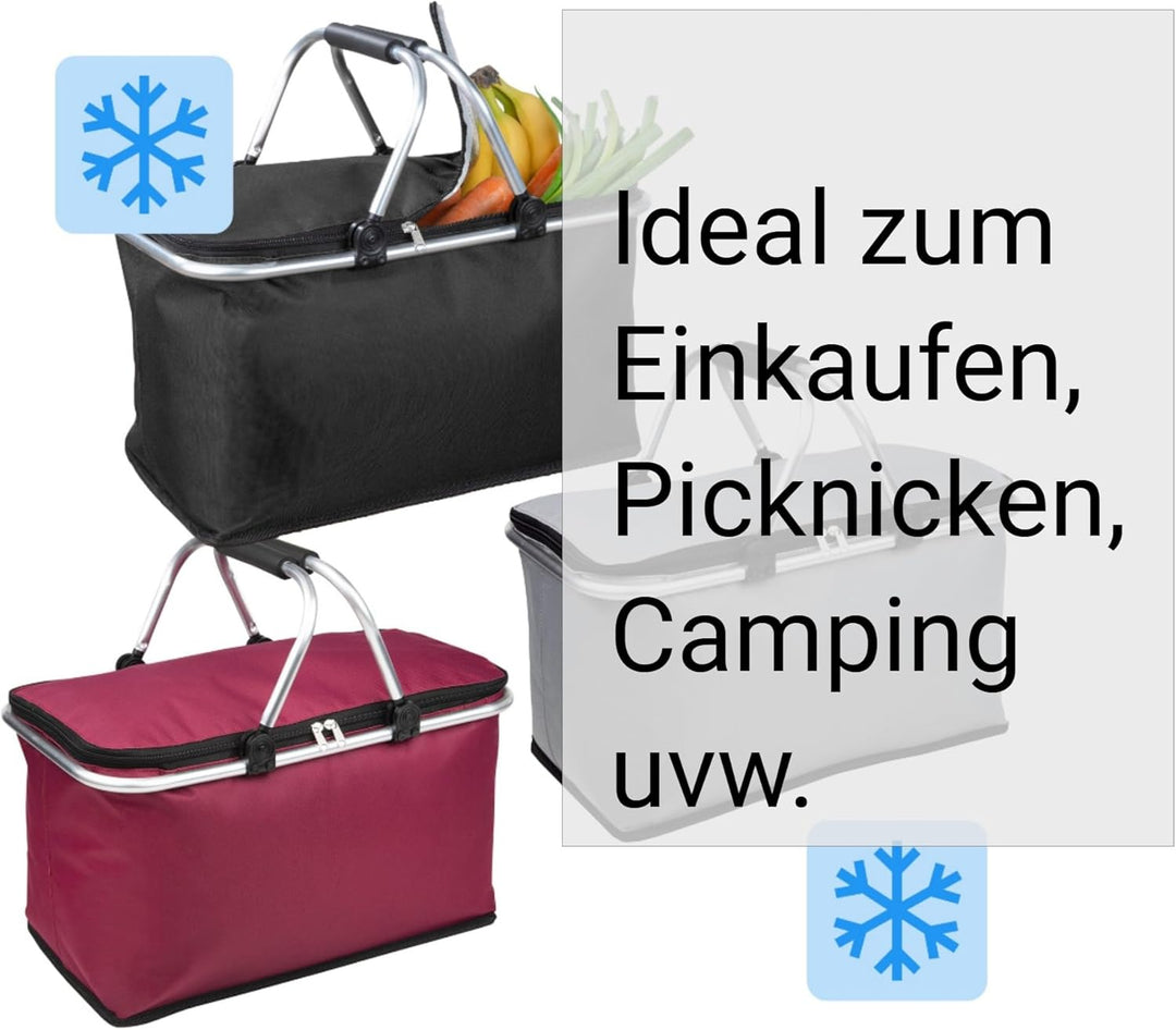 Einkaufskorb Kühlkorb 25 L Faltbarer Thermokorb Picknickkorb Korb Einkaufskörbchen Körbchen klappbar