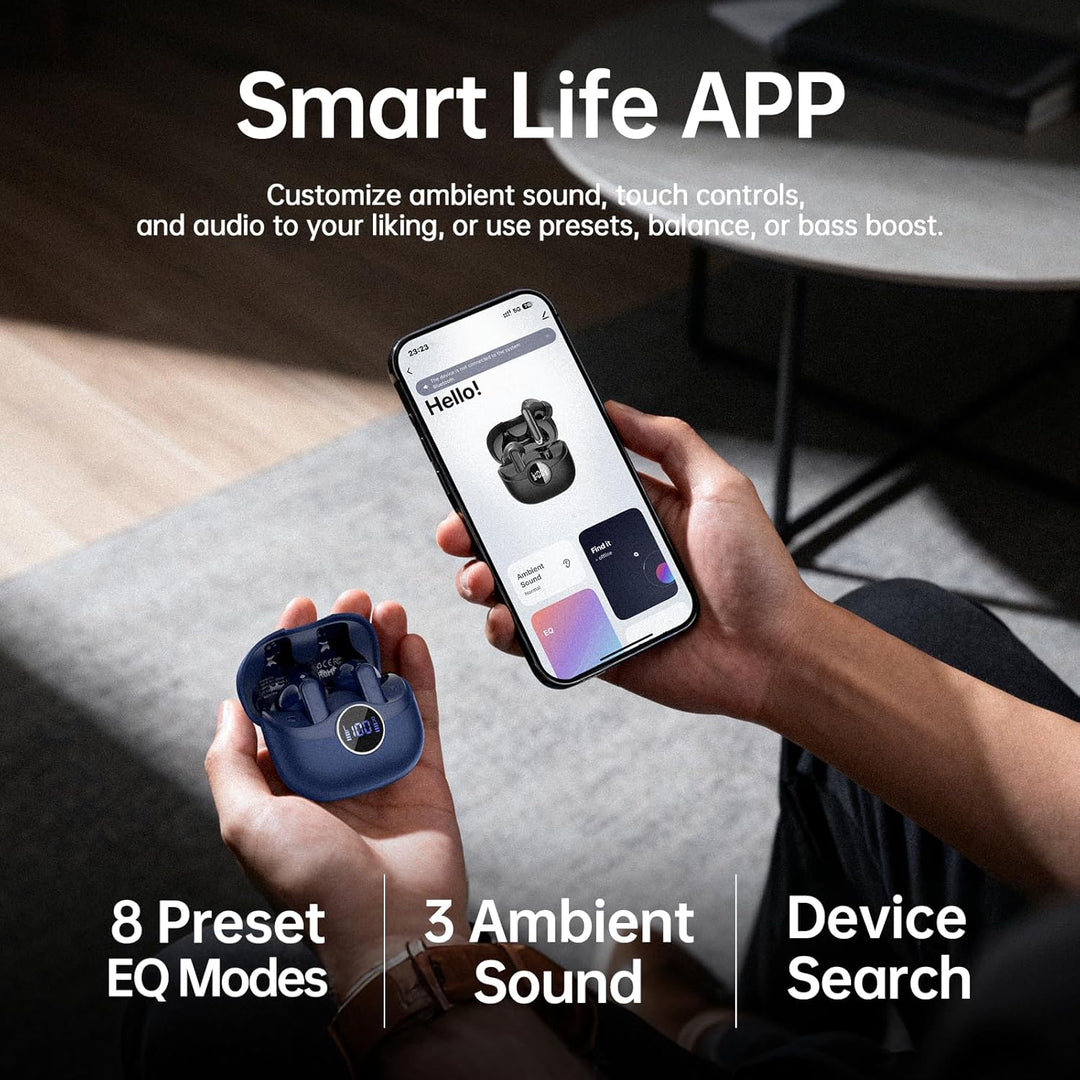 ANC Kopfhörer Kabellos Bluetooth, Bluetooth 5.4 Kopfhörer mit 8 EQ-Modu, -45 dB ANC Noise Cancelling