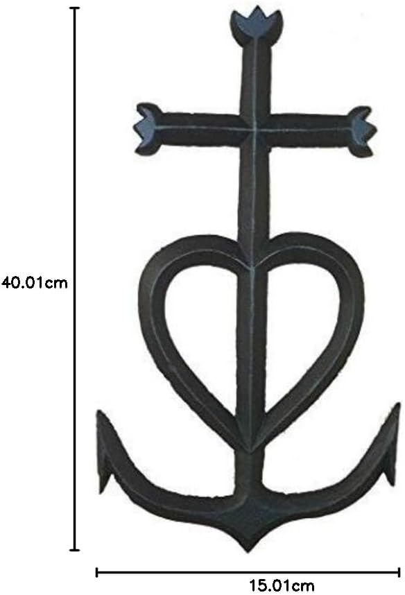 ambiance sud, Camargue-Kreuz, 40 cm, aus Gusseisen, Antik-Optik