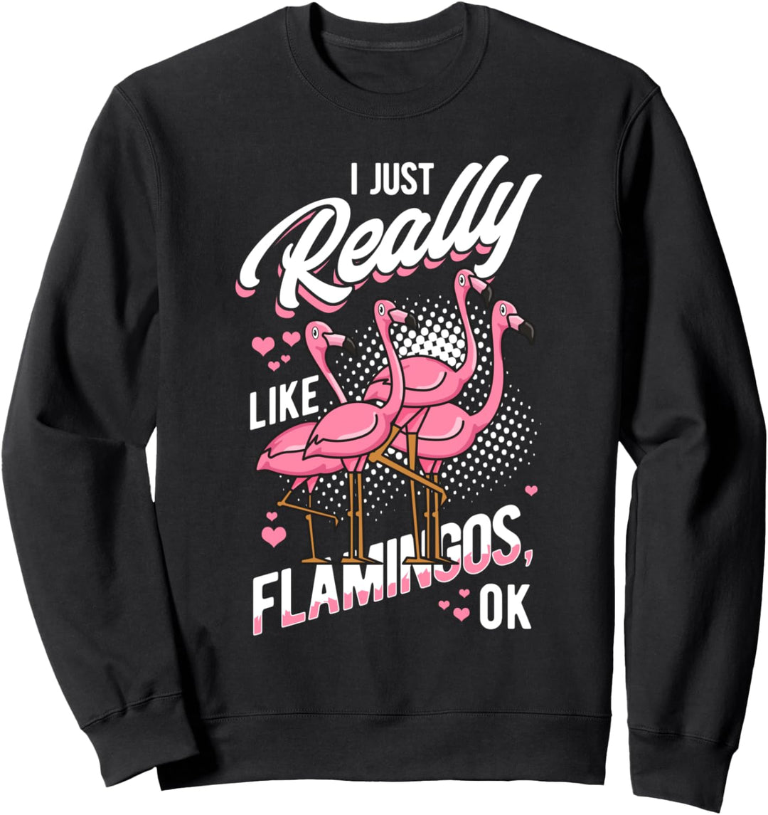 Ich einfach wirklich wie Flamingos OK Funny rosa Vogel Liebh Sweatshirt