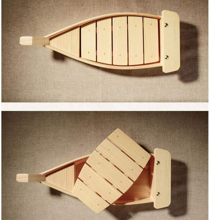 Holz Sushi Serviertablett Holz Japanische Sashimi Sushi Boot Platte für Restaurant Oder Zuhause (Grö